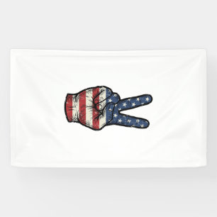 Vintage Patriotic Peace Hand Vector Shirt Design_1 Banner