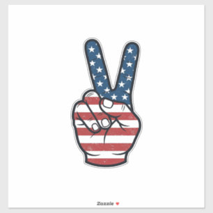Vintage Patriotic Peace Sign Hand Vector Design_1