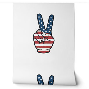 Vintage Patriotic Peace Sign Hand Vector Design_1 Wallpaper