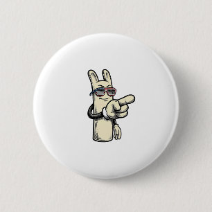 Vintage Patriotic Pointing Hand Cartoon Shirt_1 6 Cm Round Badge