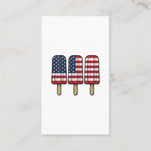 Vintage Patriotic Popsicle Flag Shirt Design_1 Business Card