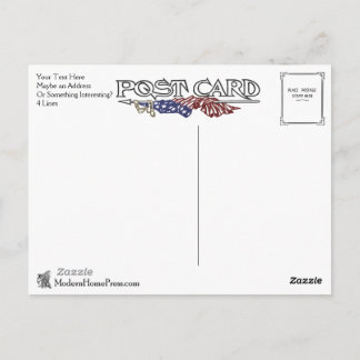 Vintage Patriotic Postcard Back - Customisable