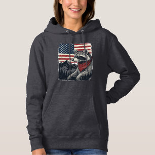 Vintage Patriotic Racoon Mountain Flag Shirt Desi