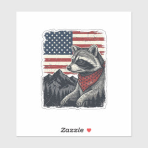 Vintage Patriotic Racoon Mountain Flag Shirt Desi