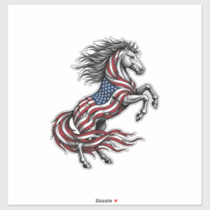 Vintage Patriotic Rearing Horse Vector Shirt Desig