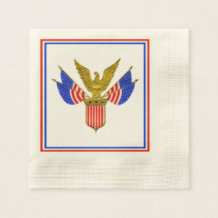 Vintage Patriotic Red White and Blue Napkin