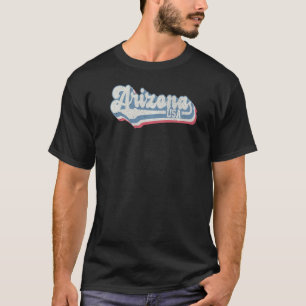 Vintage Patriotic Red White Blue Arizona Home Stat T-Shirt