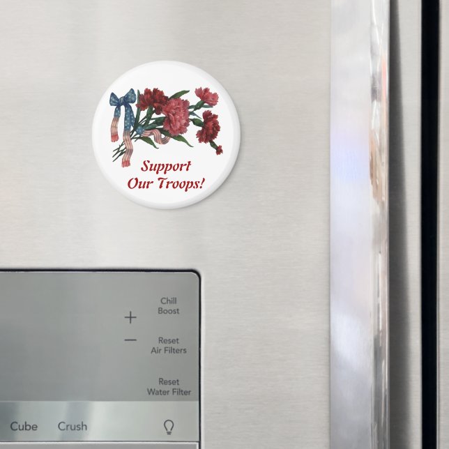 Vintage Patriotic Ribbon and Flowers Magnet (In Situ (Fridge))