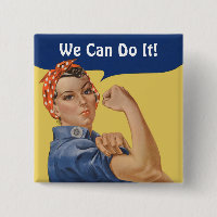 Vintage Patriotic Rosie the Riveter, We Can Do It!