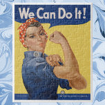 Vintage Patriotic Rosie the Riveter, We Can Do It! Jigsaw Puzzle<br><div class="desc">Vintage illustration patriotism design featuring a lady who has since become known as Rosie the Riveter. "We Can Do It!" is an American World War II wartime poster featuring an inspirational image to boost female worker morale.</div>
