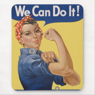Vintage Patriotic Rosie the Riveter, We Can Do It! Mouse Pad