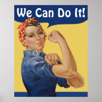 Vintage Patriotic Rosie the Riveter, We Can Do It!