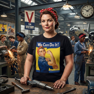 Vintage Patriotic Rosie the Riveter, We Can Do It! T-Shirt