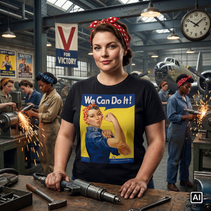 Vintage Patriotic Rosie the Riveter, We Can Do It! T-Shirt