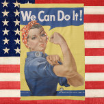 Vintage Patriotic Rosie the Riveter, We Can Do It! Tea Towel<br><div class="desc">Vintage illustration patriotism design featuring a lady who has since become known as Rosie the Riveter. "We Can Do It!" is an American World War II wartime poster featuring an inspirational image to boost female worker morale.</div>