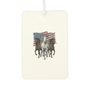 Vintage Patriotic Running Horses Vector Design_1 Car Air Freshener