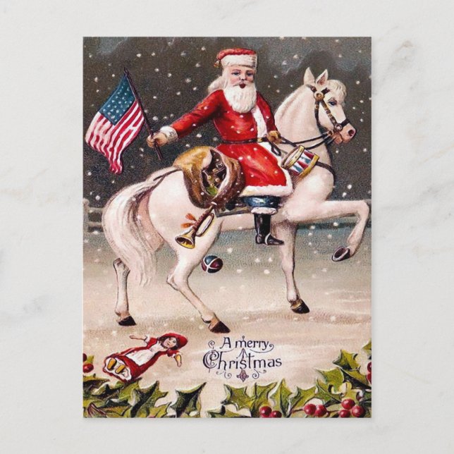 Vintage Patriotic Santa Postcard (Front)