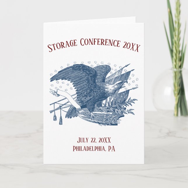 Vintage Patriotic Screaming Eagle USA Flag Arrows Card (Front)