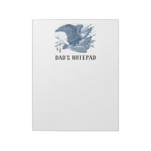 Vintage Patriotic Screaming Eagle USA Flag Arrows Notepad