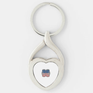 Vintage Patriotic Skeleton Hands Holding Cans Vect Key Ring