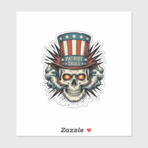 Vintage Patriotic Skull Top Hat T-Shirt Design_1