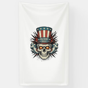 Vintage Patriotic Skull Top Hat T-Shirt Design_1 Banner
