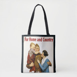 Vintage Patriotic Soldier for Victory Liberty Loan Tote Bag