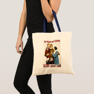 Vintage Patriotic Soldier for Victory Liberty Loan Tote Bag