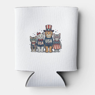Vintage Patriotic Sunflower Love Shirt Design_1 Can Cooler