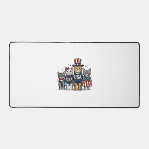 Vintage Patriotic Sunflower Love Shirt Design_1 Desk Mat