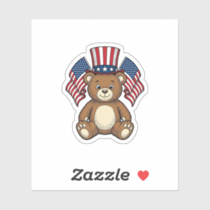 Vintage Patriotic Teddy Bear Vector Design_1
