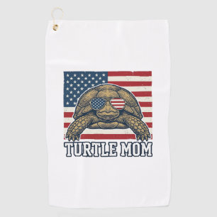 Vintage Patriotic Turtle Mum Shirt Design_1 Golf Towel