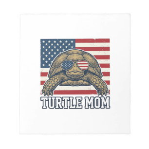 Vintage Patriotic Turtle Mum Shirt Design_1 Notepad