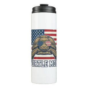Vintage Patriotic Turtle Mum Shirt Design_1 Thermal Tumbler