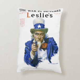 Vintage Patriotic Uncle Sam Magazine Cover Art Decorative Cushion