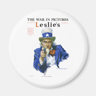 Vintage Patriotic Uncle Sam Magazine Cover Art Magnet