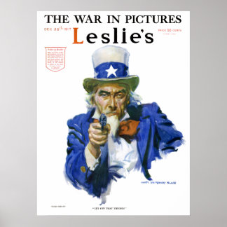 Vintage Patriotic Uncle Sam Magazine Cover Art Poster