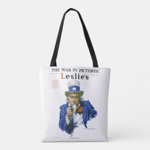 Vintage Patriotic Uncle Sam Magazine Cover Art Tote Bag