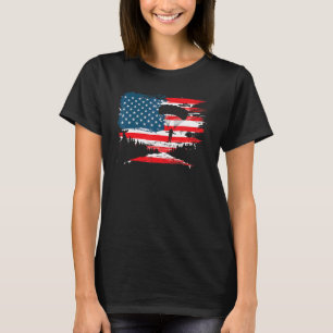Vintage Patriotic Us American Flag Skydiving Skydi T-Shirt
