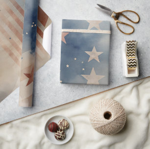 Vintage Patriotic USA Flag Background Wrapping Paper
