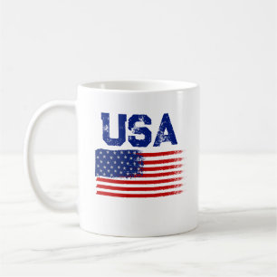 Vintage Patriotic USA Flag Graphic T-Shirt  Coffee Mug