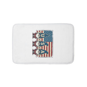 Vintage Patriotic USA Gnomes White Shirt Design_1 Bath Mat