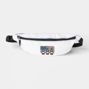 Vintage Patriotic USA Gnomes White Shirt Design_1 Bum Bags