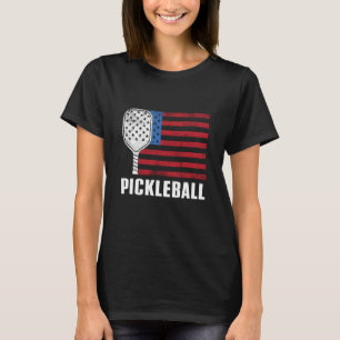 Vintage Patriotic USA Pickleball Flag T-Shirt
