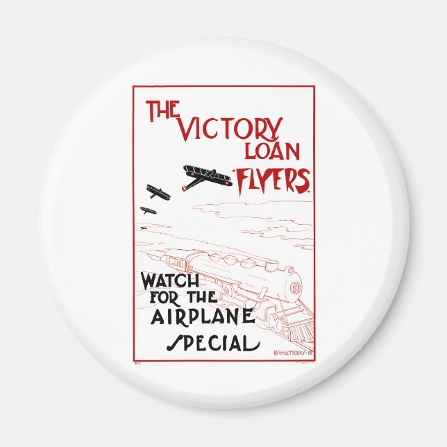 Vintage Patriotic, Victory Loan Flyers Aeroplanes Magnet (Front)