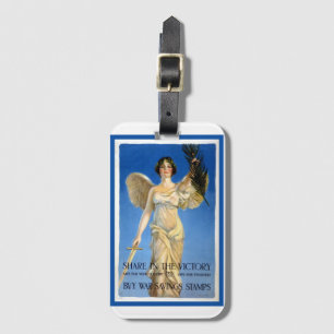 Vintage Patriotic Woman Angel, Buy War Bonds Luggage Tag