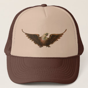 Vintage Patriotism American Bald Eagle Bird Flying Trucker Hat