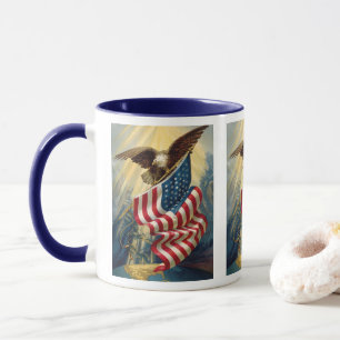 Vintage Patriotism, Patriotic Eagle American Flag Mug