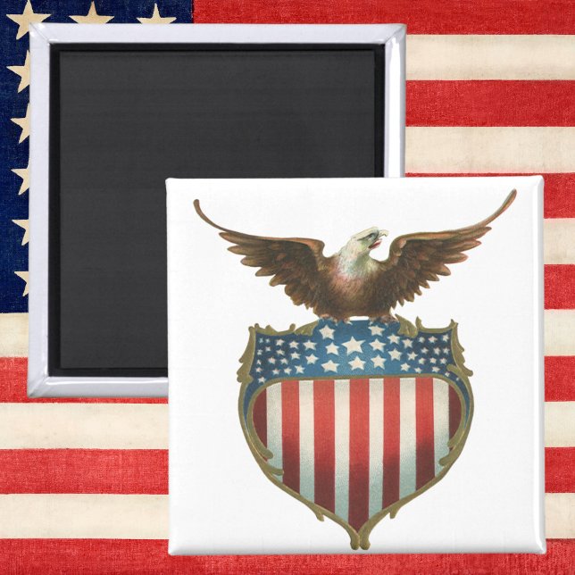 Vintage Patriotism, Proud Eagle over American Flag Magnet (Creator Uploaded)