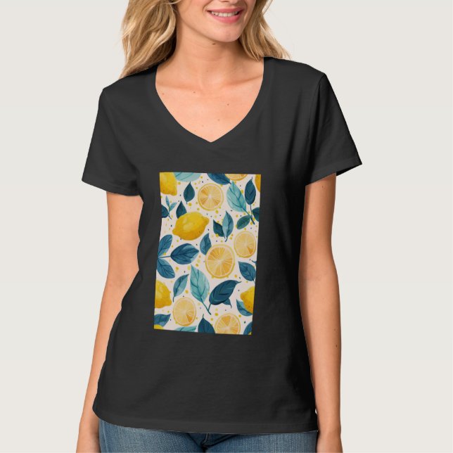 Vintage Pattern Art Lemon Fruit 6 T-Shirt (Front)